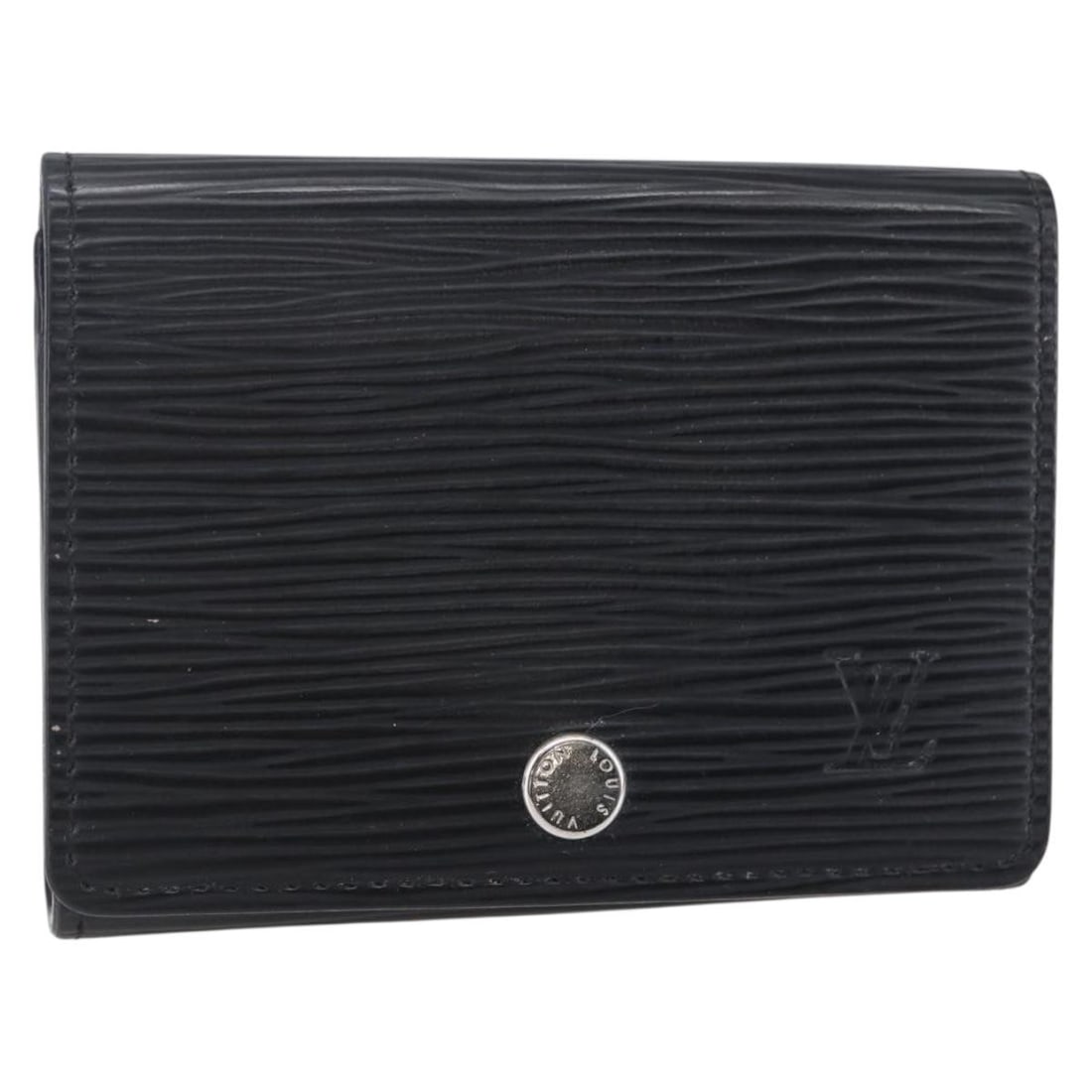 LOUIS VUITTON Epi Leather Black Card Case M56169 Authenticated: LOUIS VUITTON Epi Leather Black Card Case M56169 Authenticated Discover the elegance of the LOUIS VUITTON Epi Anvelop Cult De Vuitto Card Case in a classic black hue. Crafted from premium Epi leather,