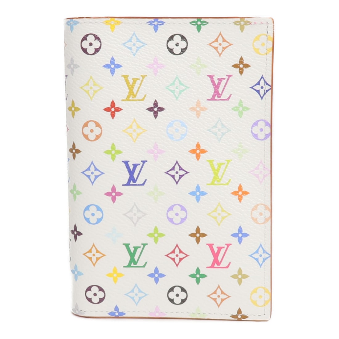 Louis Vuitton Monogram Multicolore White Passport Holder M14178: Louis Vuitton Monogram Multicolore White Passport Holder M14178 This Louis Vuitton x Takashi Murakami passport cover features the iconic Monogram Multicolore design in white. Crafted from durable PVC 