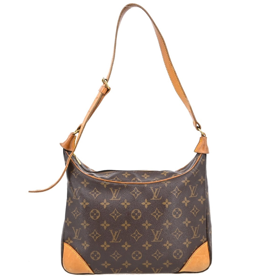 Louis Vuitton Boulogne 30 Monogram Leather Shoulder Bag Brown M51265 Vintage: Louis Vuitton Boulogne 30 Monogram Leather Shoulder Bag Brown M51265 Vintage This Louis Vuitton Monogram Boulogne 30 shoulder bag features the classic brown monogram pattern with beige leather handles
