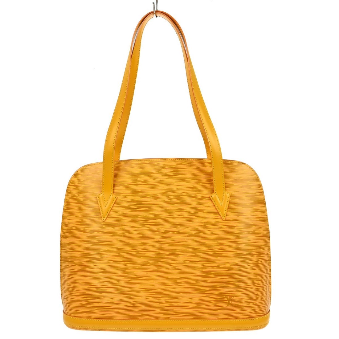 Louis Vuitton Lussac Yellow Epi Leather Medium Shoulder Bag M52289: Louis Vuitton Lussac Yellow Epi Leather Medium Shoulder Bag M52289 This Louis Vuitton Lussac shoulder bag features the iconic yellow Epi leather with double handles and a zip closure. The bag is mediu