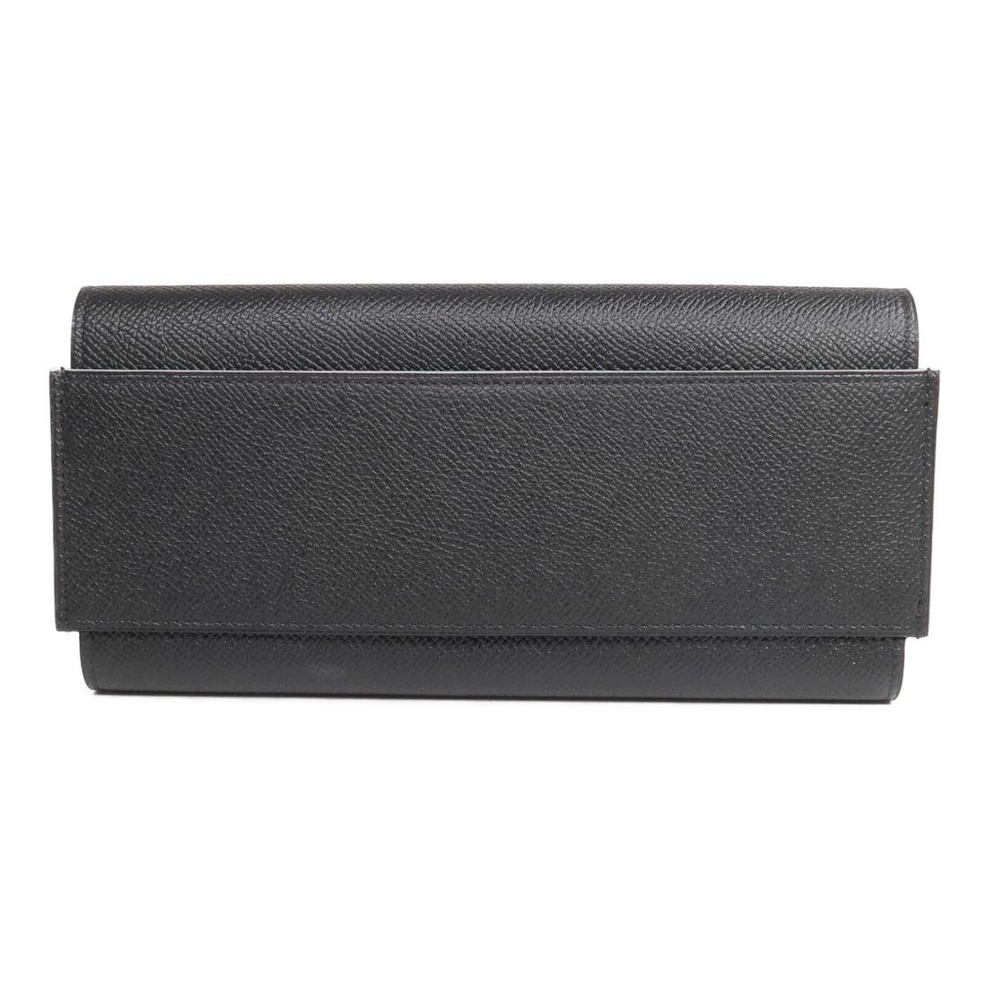 Hermes Epsom Leather Noir Long Bifold Wallet PHW: Hermes Epsom Leather Noir Long Bifold Wallet PHW This HERMES Passant Long Wallet is crafted from high-quality Epsom calfskin leather in classic black. Designed in a bifold style, it offers both elegan