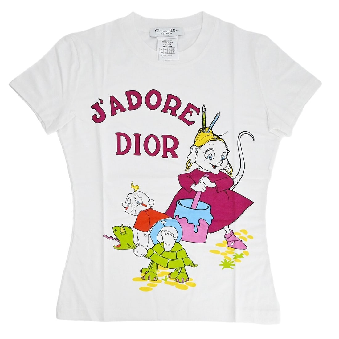 Dior Christian white cotton t-shirt size 38 with logo accent (1 of 10)