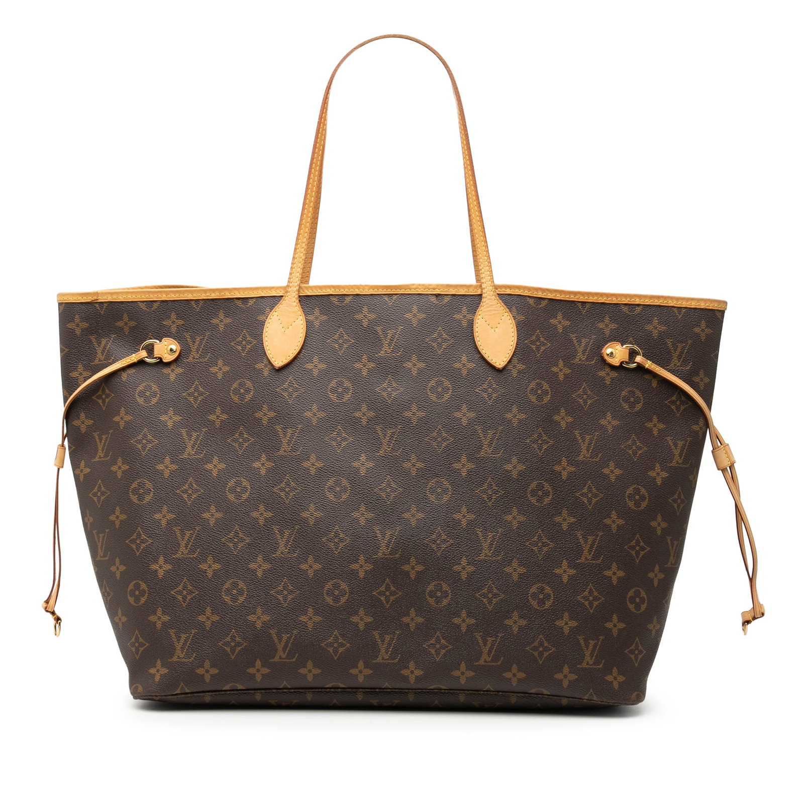 Louis Vuitton Neverfull GM Tote Monogram Canvas with Vachetta Leather Handles: Louis Vuitton Neverfull GM Tote Monogram Canvas with Vachetta Leather Handles This Louis Vuitton Monogram Neverfull GM features a monogram canvas body with flat vachetta leather handles, a top lobster