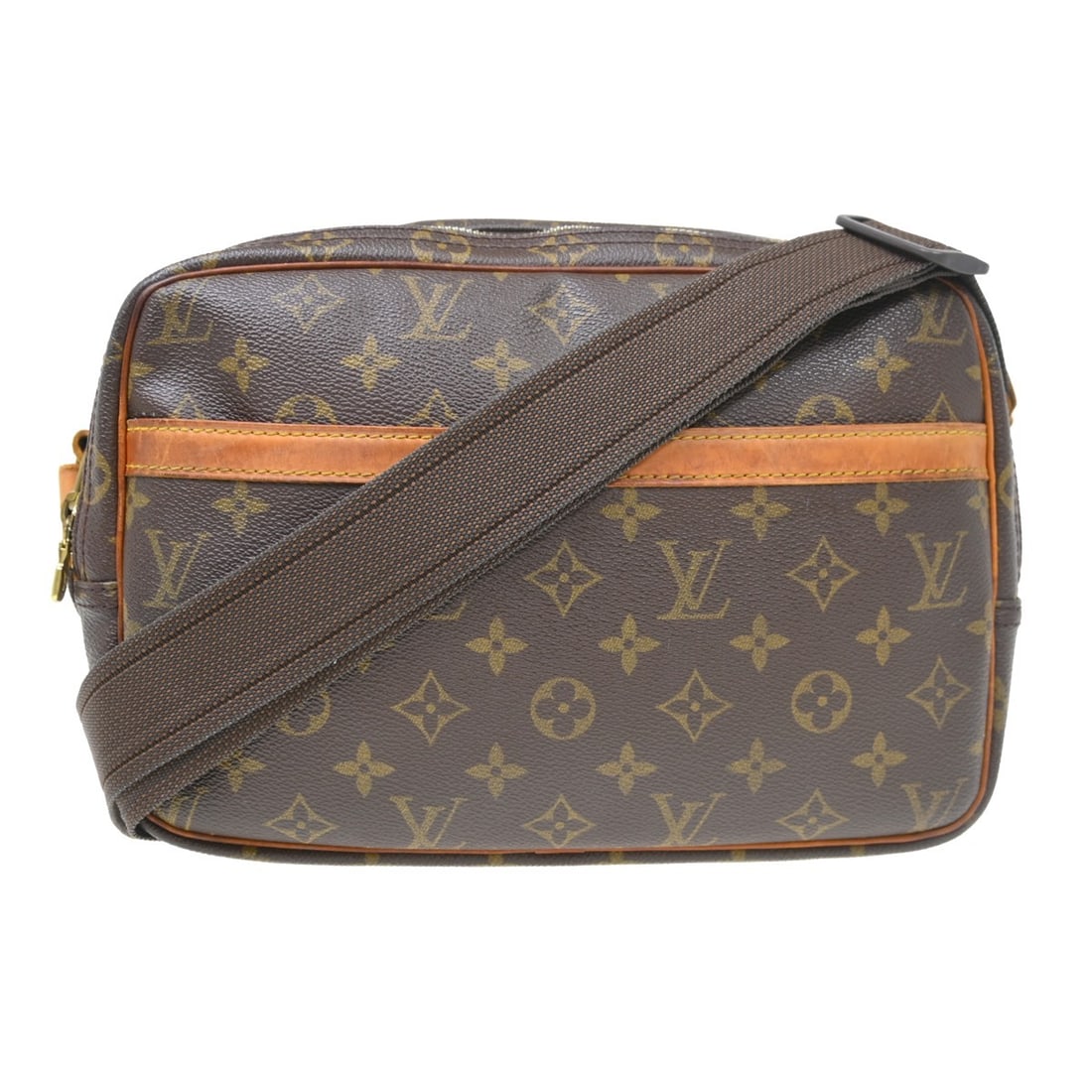 Louis Vuitton Reporter PM Monogram Crossbody Shoulder Bag M45254: Louis Vuitton Reporter PM Monogram Crossbody Shoulder Bag M45254 This Louis Vuitton Reporter PM shoulder bag features the brand's iconic monogram canvas with leather accents and a brown adjustable cro