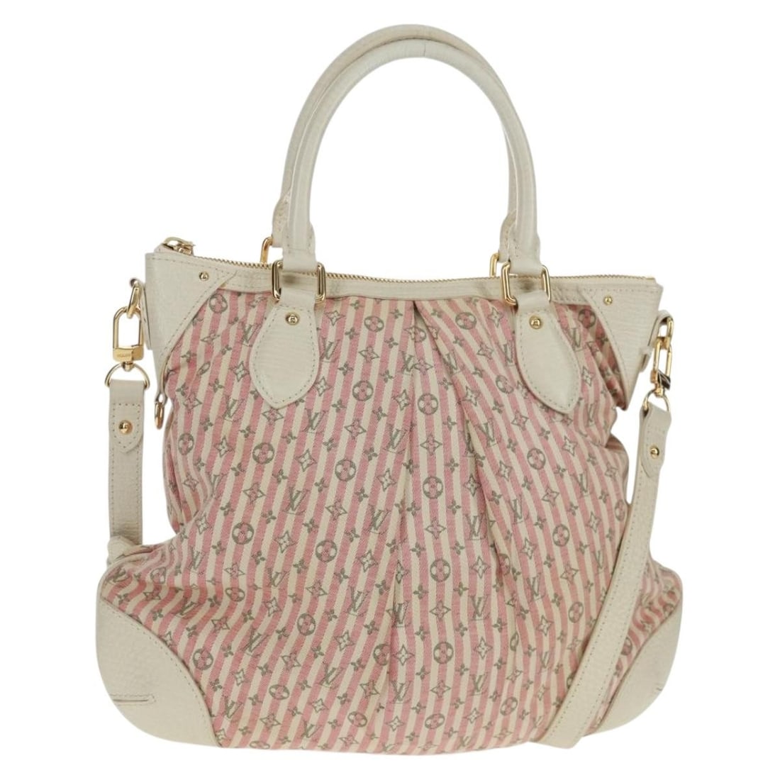 Louis Vuitton Marina PM Mini Lin Shoulder Bag Pink White Canvas M95495: Louis Vuitton Marina PM Mini Lin Shoulder Bag Pink White Canvas M95495 This Louis Vuitton Mini Lin Croisette Marina PM shoulder bag features a pink and white Monogram Mini Lin canvas exterior. Designe