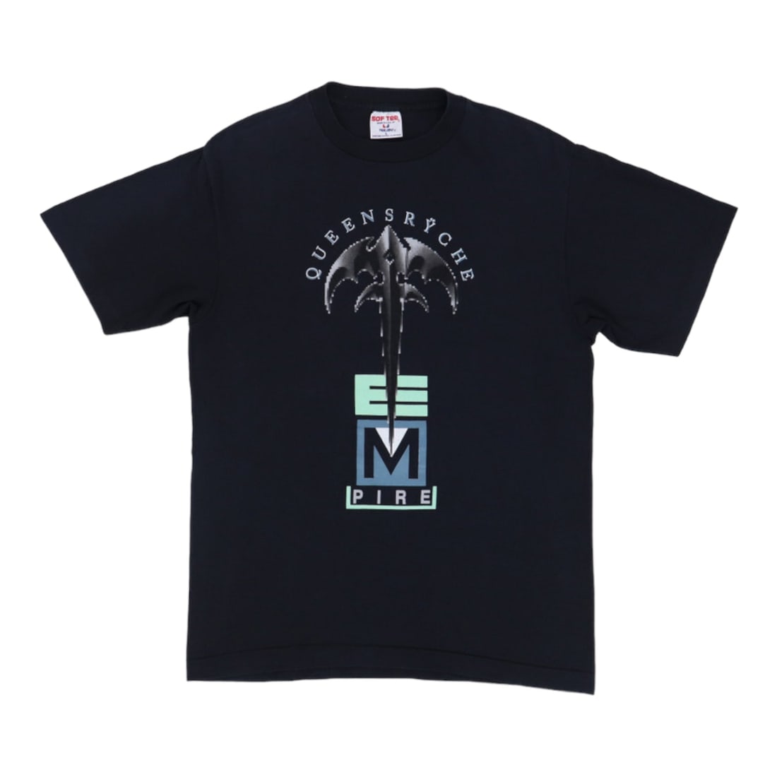 Vintage 1991 Queensryche Empire Tour Black Cotton T-Shirt Size Large: Vintage 1991 Queensryche Empire Tour Black Cotton T-Shirt Size Large This is an original vintage 1991 Queensryche Empire World Tour shirt featuring graphics on both the front and back. Made from 100% 