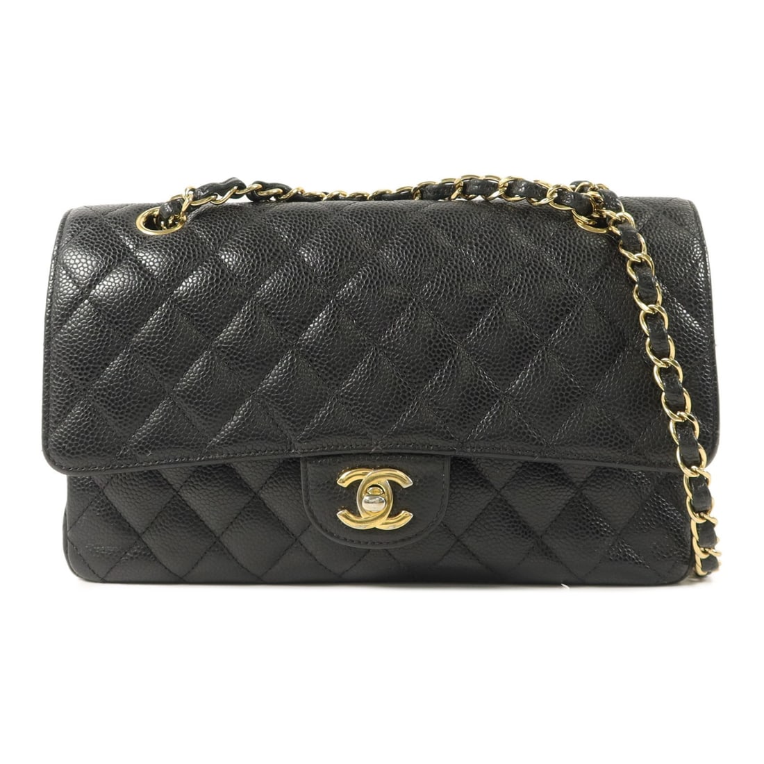 CHANEL Classic 25 Black Calfskin Shoulder Bag GHW: CHANEL Classic 25 Black Calfskin Shoulder Bag GHW This CHANEL CC Classic 25 chain shoulder bag features luxurious black calfskin leather and gold-tone hardware. Designed for women, it offers a timeles