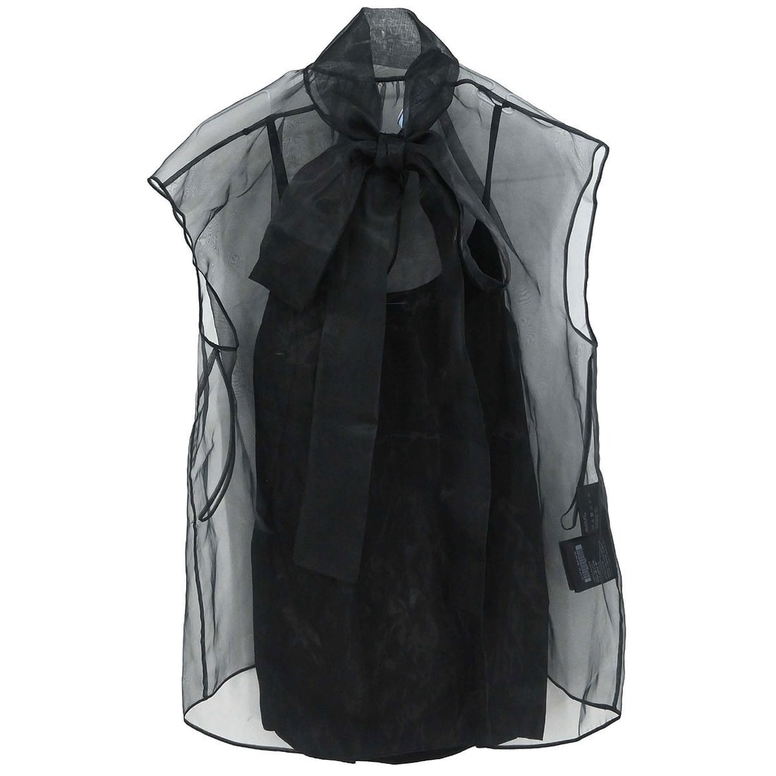 Prada Sleeveless Black Collared Blouse Size 38 Polyester (1 of 18)