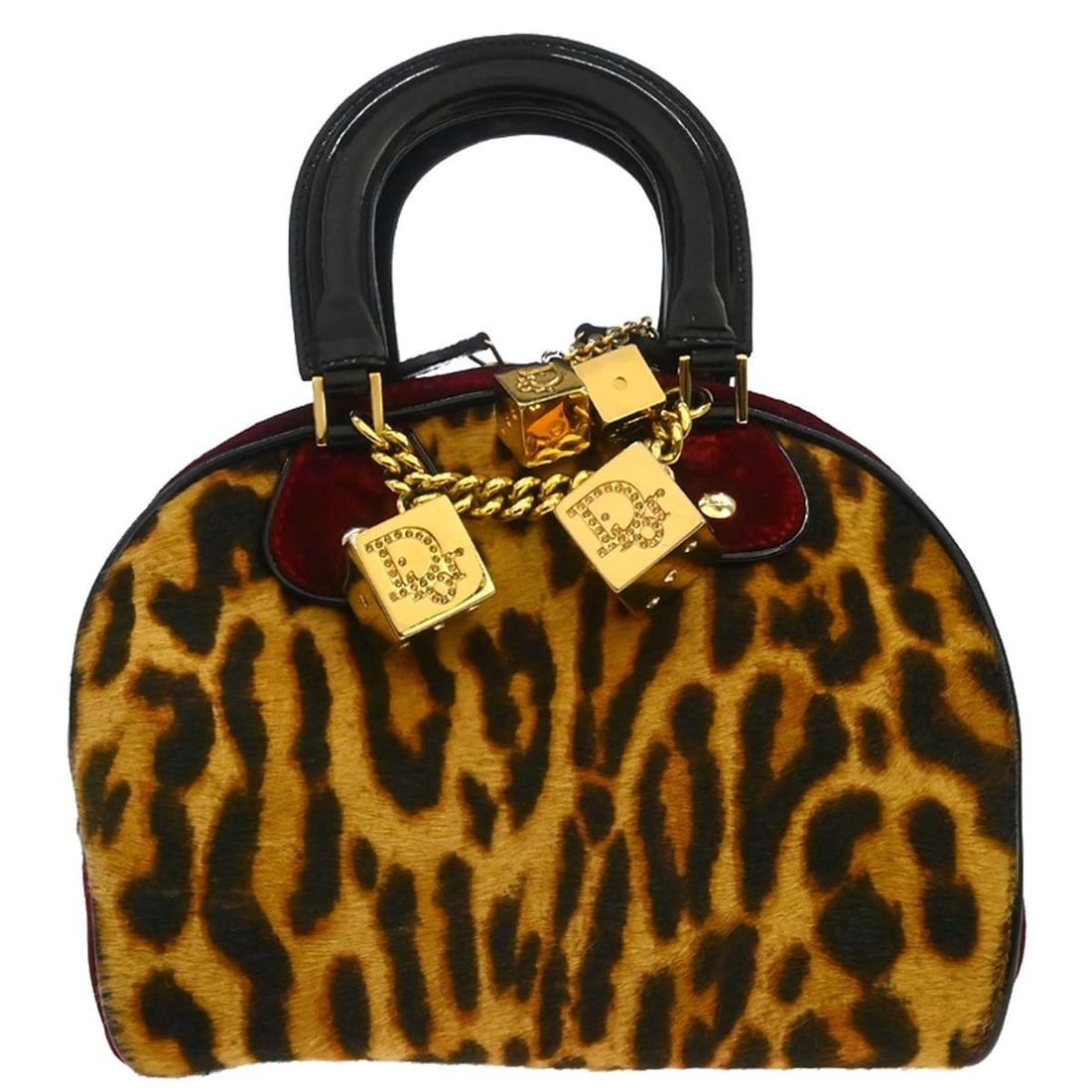 Dior Gambler Dice Small Brown Pony Hair Leather Top Handle Bag: Dior Gambler Dice Small Brown Pony Hair Leather Top Handle Bag This Christian Dior Gambler Dice handbag is crafted from brown pony hair and leather, featuring double top handles and a compact, structu