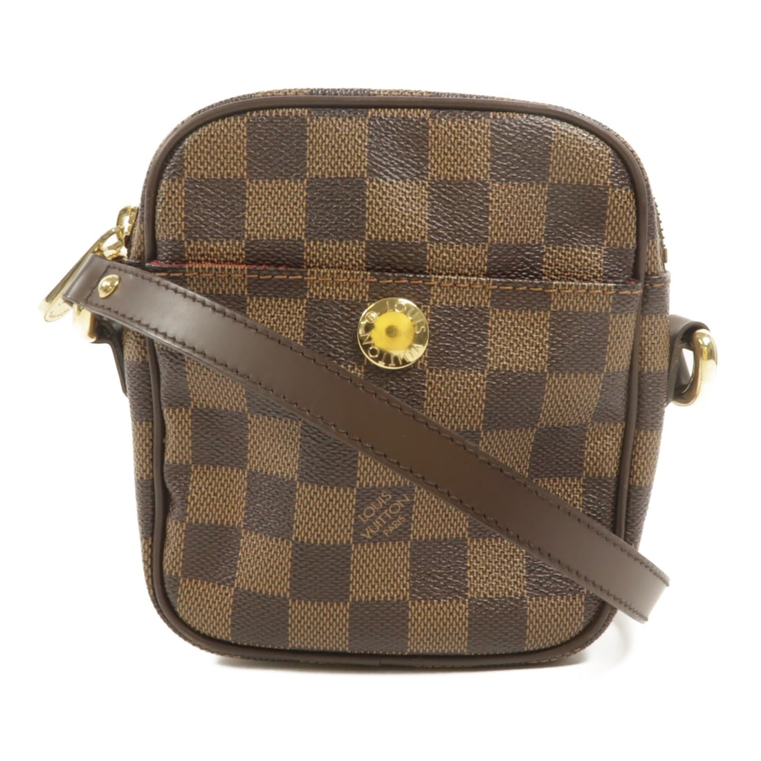 Louis Vuitton Damier Ebene GMW Rift Brown Shoulder Bag: Louis Vuitton Damier Ebene GMW Rift Brown Shoulder Bag This Louis Vuitton GMW Rift shoulder bag features the signature Damier Ebene brown PVC coated canvas. Designed for everyday use, it offers a comp