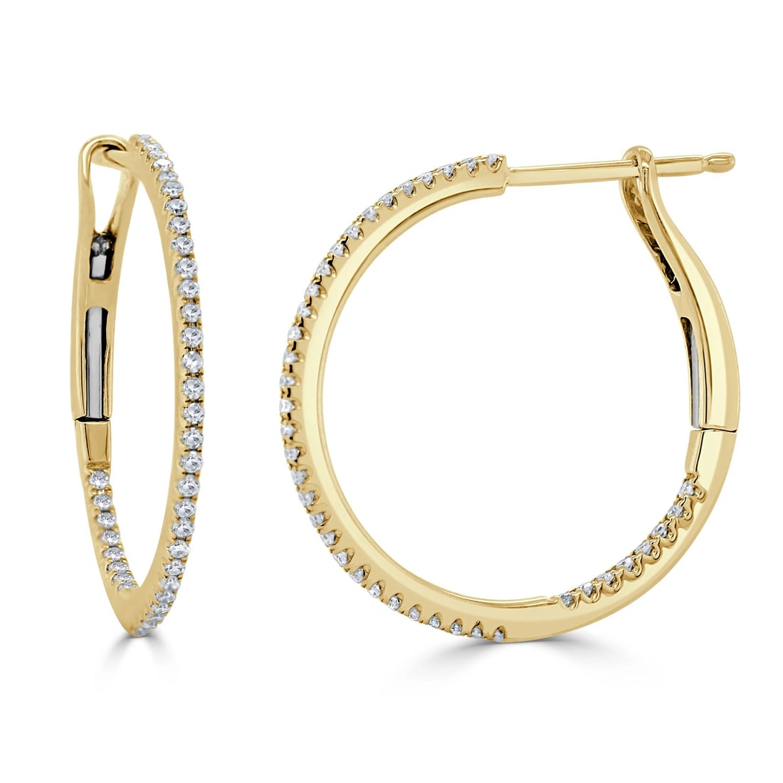 Sabrina Designs 14K Yellow Gold Diamond Hoop Earrings 0.25 CTW: Sabrina Designs 14K Yellow Gold Diamond Hoop Earrings 0.25 CTW Elevate your elegance with these stunning Diamond Hoop Earrings crafted in 14K Yellow Gold. Featuring a total carat weight of 0.25 CTW, t