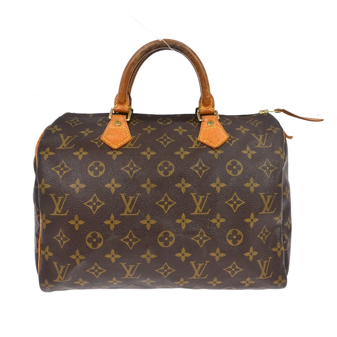 Louis Vuitton Speedy 30 Monogram Canvas Satchel Bag M41526: Louis Vuitton Speedy 30 Monogram Canvas Satchel Bag M41526 This Louis Vuitton Speedy 30 handbag features the iconic monogram canvas with beige double leather handles and a zip closure. Designed as a s