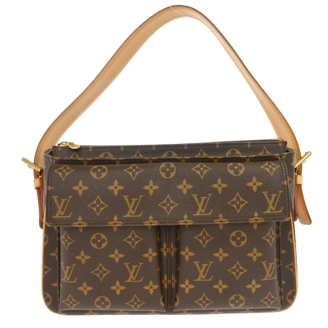 Louis Vuitton Viva Cite GM Monogram Canvas Shoulder Bag: Louis Vuitton Viva Cite GM Monogram Canvas Shoulder Bag This Louis Vuitton Viva Cite GM handbag features the iconic monogram canvas with leather accents and a red Alcantara lining. Designed in a large