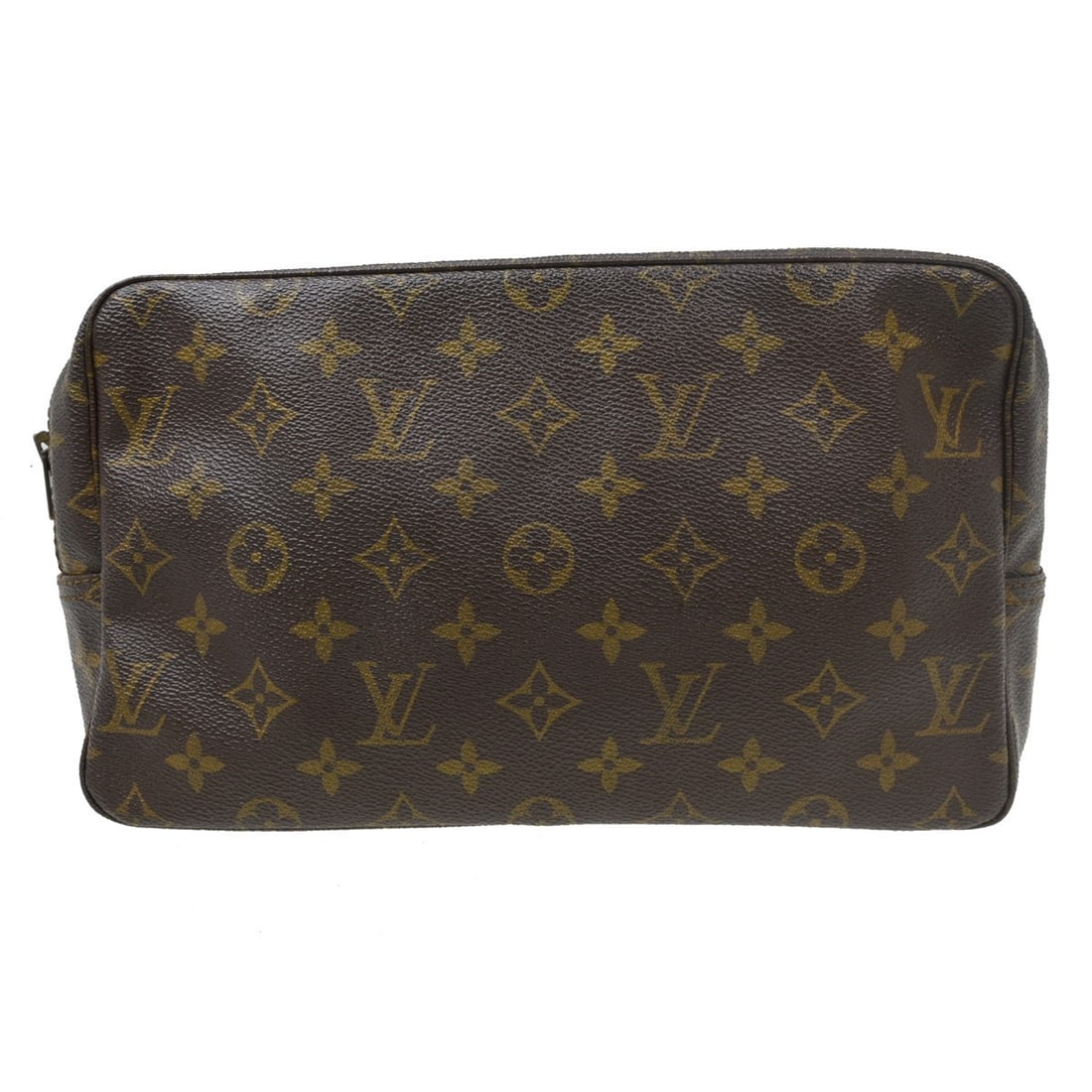 Louis Vuitton Monogram Canvas Trousse Toilette 28 Cosmetic Pouch: Louis Vuitton Monogram Canvas Trousse Toilette 28 Cosmetic Pouch This Louis Vuitton Trousse Toilette 28 cosmetic pouch features the iconic monogram canvas exterior with a classic brown color and leath