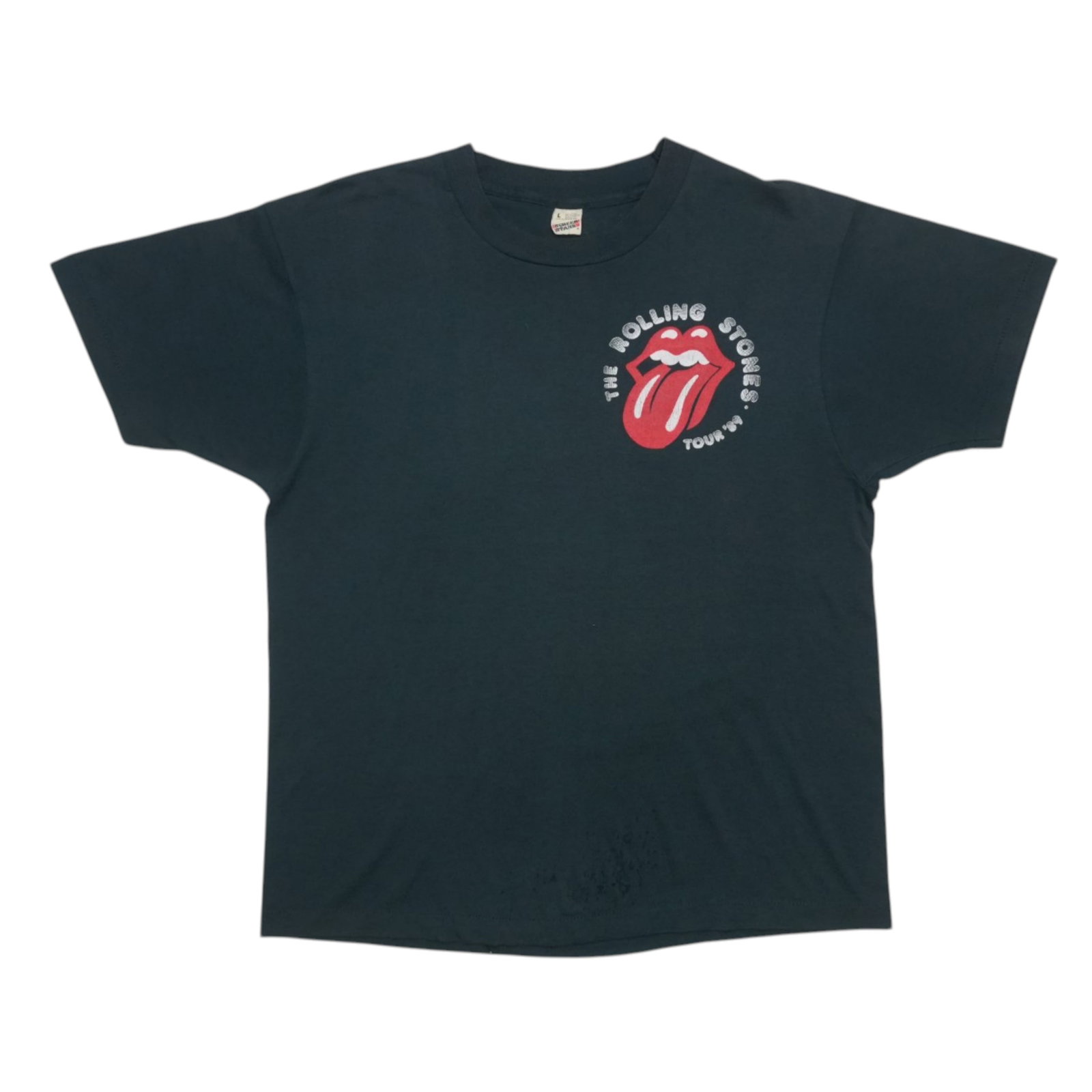 Vintage 1989 Rolling Stones Steel Wheels Concert Black T-Shirt (1 of 6)