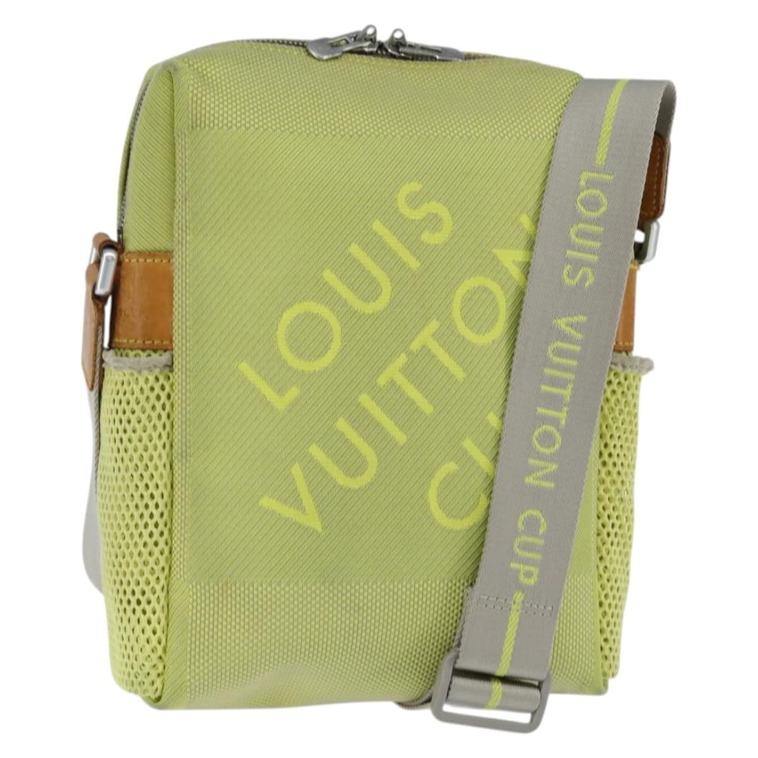 Yellow Damier Geant Canvas Cup Weathery Bag by Louis Vuitton: Yellow Damier Geant Canvas Cup Weathery Bag by Louis Vuitton This pre-owned Louis Vuitton Cup Weathery Bag features the iconic Damier Geant canvas in yellow. Designed for women, it offers a practical 