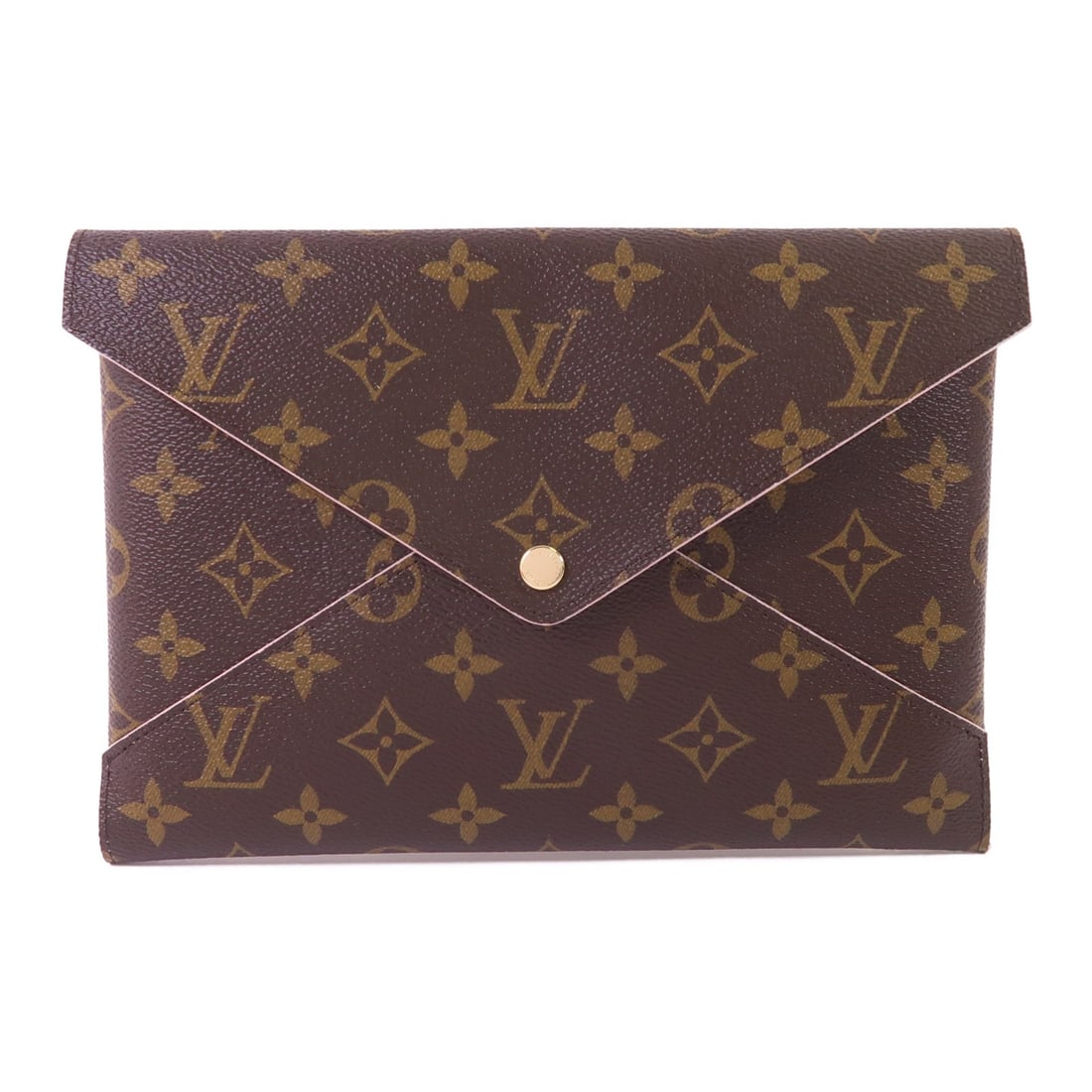 Louis Vuitton Kirigami Monogram Brown Pochette Pouch M62034 with Gold Hardware: Louis Vuitton Kirigami Monogram Brown Pochette Pouch M62034 with Gold Hardware This Louis Vuitton Kirigami Pochette Pouch features the iconic Monogram pattern in brown PVC coated canvas. The pouch has