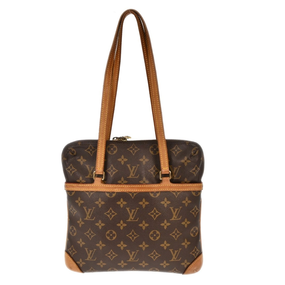 Louis Vuitton Monogram Coussin GM Brown Leather Shoulder Bag M51141: Louis Vuitton Monogram Coussin GM Brown Leather Shoulder Bag M51141 This Louis Vuitton Monogram Coussin GM shoulder bag features the iconic monogram pattern on brown leather with beige leather handles