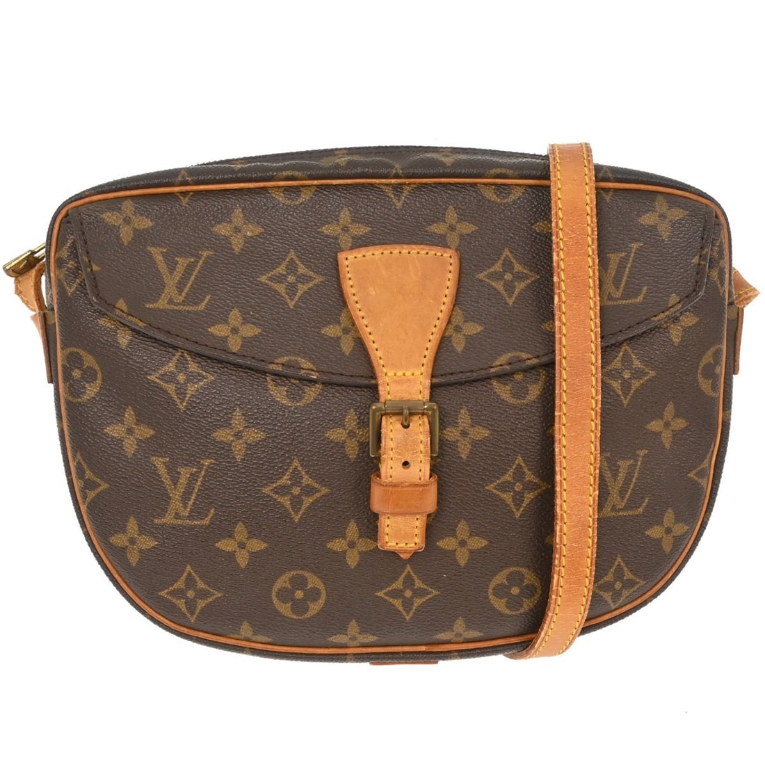 Louis Vuitton Jeune Fille MM Monogram Canvas Small Shoulder Bag M51226: Louis Vuitton Jeune Fille MM Monogram Canvas Small Shoulder Bag M51226 This vintage Louis Vuitton Jeune Fille MM shoulder bag features the iconic monogram canvas exterior in brown with a beige crossbo