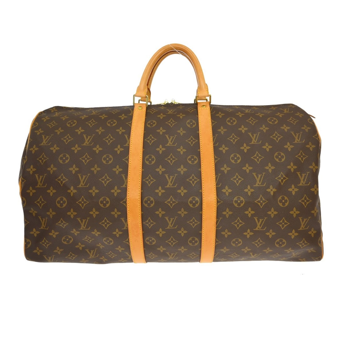 Louis Vuitton Keepall Monogram Brown Canvas Travel Bag 55cm: Louis Vuitton Keepall Monogram Brown Canvas Travel Bag 55cm This Louis Vuitton Keepall Bag features the iconic Monogram canvas in brown, suitable for both men and women. The bag is crafted from canvas