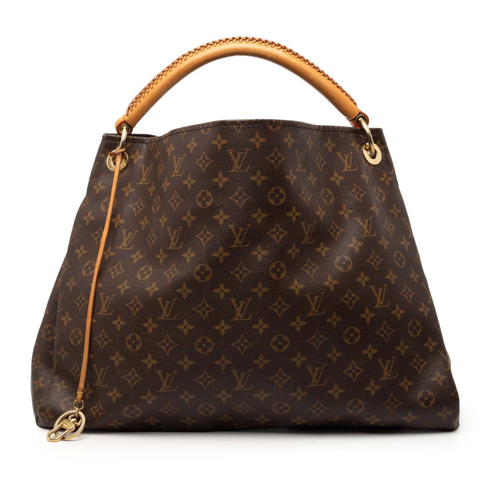 Louis Vuitton Artsy GM Brown Monogram Canvas Shoulder Bag: Louis Vuitton Artsy GM Brown Monogram Canvas Shoulder Bag The Louis Vuitton Monogram Artsy GM features the iconic monogram canvas body and a rolled vachetta leather strap. This bag is designed with an