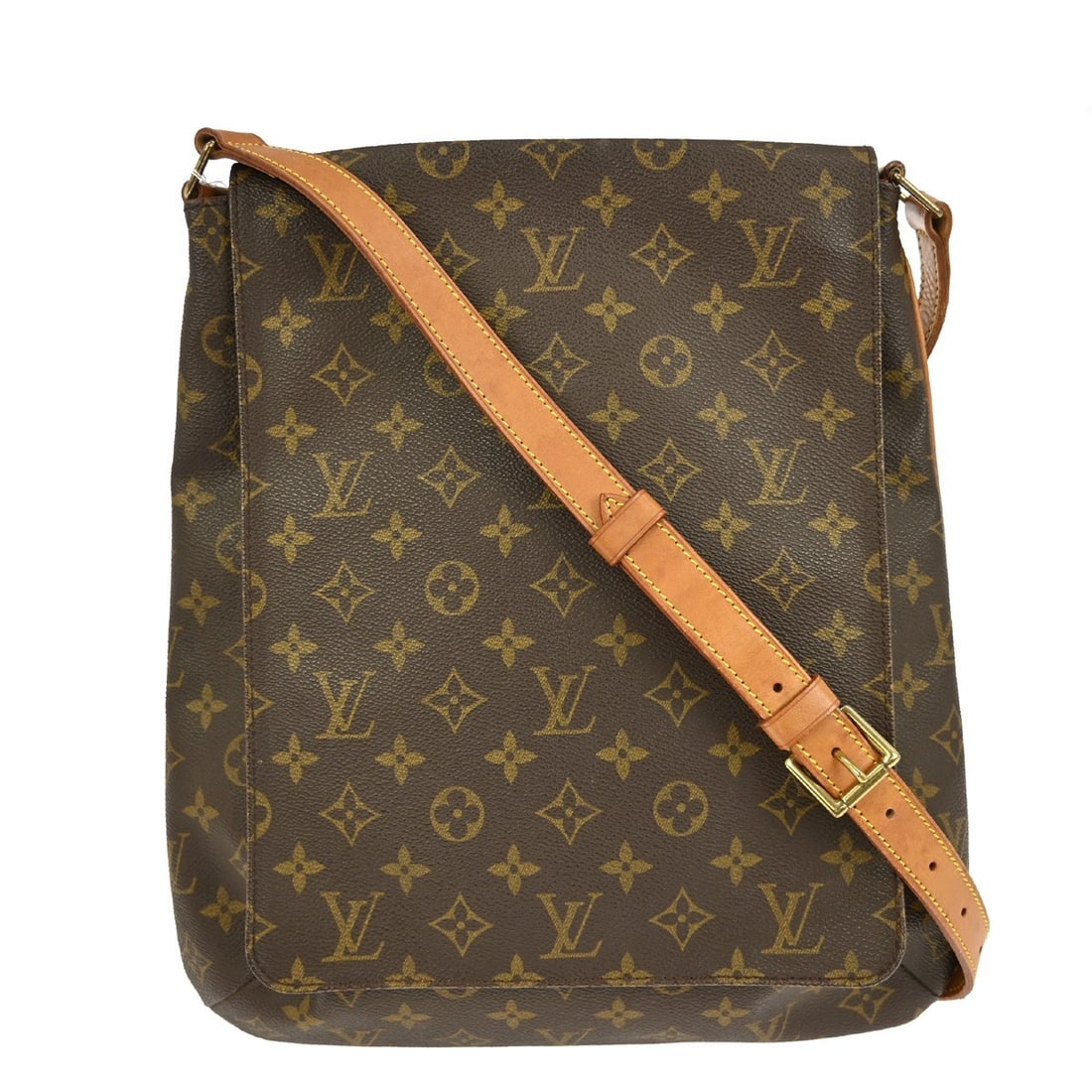 Louis Vuitton Musette Monogram Canvas Large Brown Shoulder Bag: Louis Vuitton Musette Monogram Canvas Large Brown Shoulder Bag This Louis Vuitton Musette shoulder bag features the signature Monogram canvas exterior with brown leather shoulder strap and canvas lini