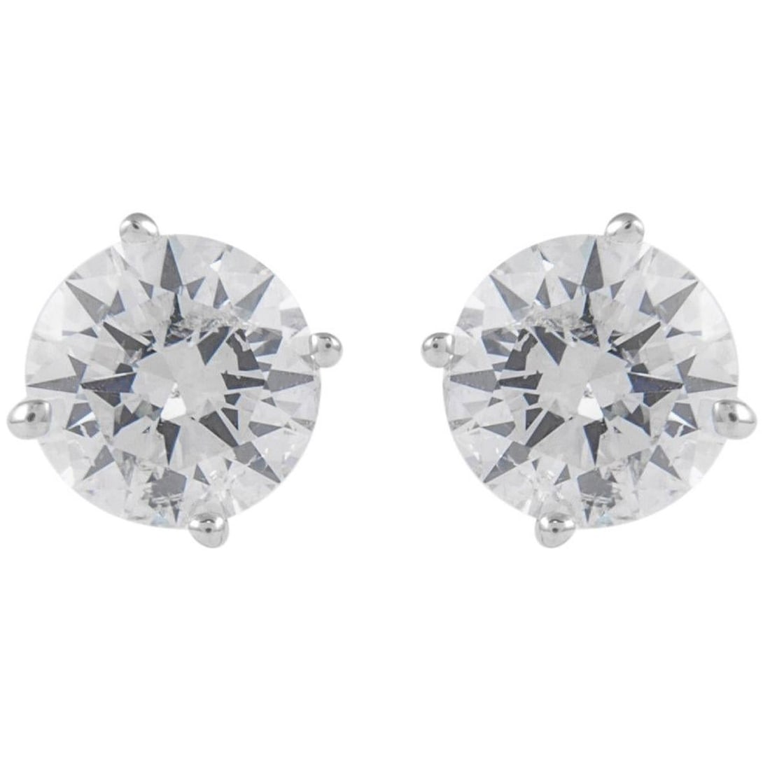 EGL Certified 2.42ct Diamond Stud Earrings 14k White Gold (1 of 4)