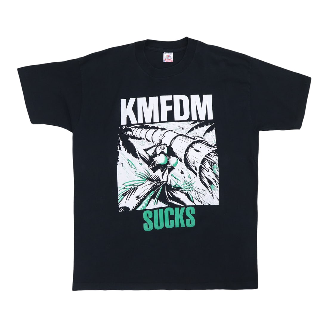Vintage 1993 KMFDM Sucks Black Cotton Band T-Shirt Extra Large (1 of 6)