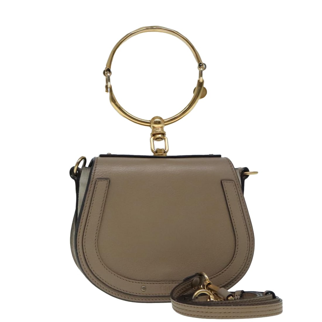 Chloe Nile Brown Leather Shoulder and Handbag with Gold Accents: Chloe Nile Brown Leather Shoulder and Handbag with Gold Accents This Chloe Nile handbag features a 2-way design crafted from brown leather with gold-tone accents. Designed for women, it offers versati