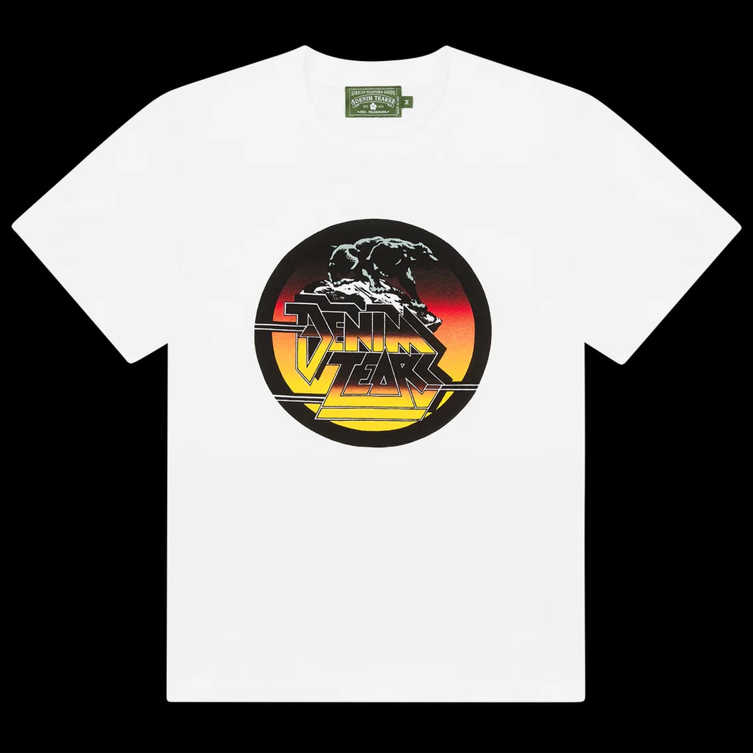 Extra Large Nightlife White T-Shirt by Denim Tears: Extra Large Nightlife White T-Shirt by Denim Tears The Denim Tears Nightlife White Tee is a classic t-shirt featuring a clean white color and distinctive design from Denim Tears. This item is in unwor