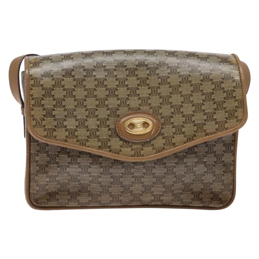 Celine Macadam Beige PVC and Leather Shoulder Bag Italy: Celine Macadam Beige PVC and Leather Shoulder Bag Italy This Celine Macadam Shoulder Bag features a classic beige PVC exterior with leather accents. Designed for women, it showcases the iconic Macadam