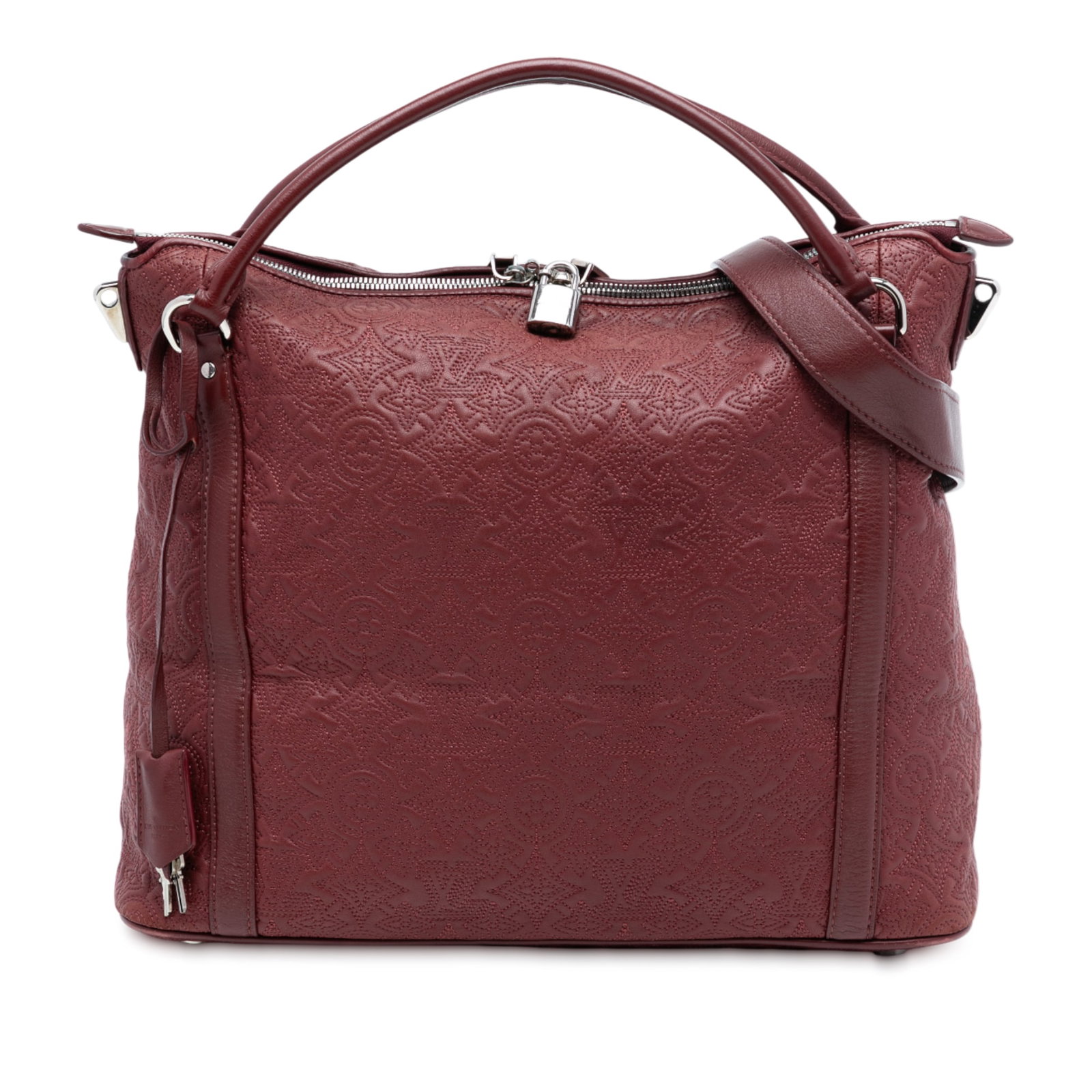 Louis Vuitton Antheia Ixia MM Red Embroidered Lambskin Leather Shoulder Bag: Louis Vuitton Antheia Ixia MM Red Embroidered Lambskin Leather Shoulder Bag The Louis Vuitton Monogram Antheia Ixia MM is crafted from embroidered lambskin leather in a red hue. It features rolled lea