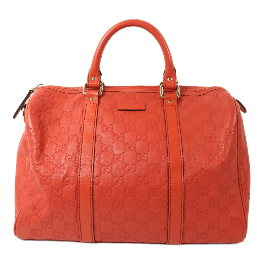 Gucci Red Calfskin 362720 GG Handbag with Gold Tone Hardware: Gucci Red Calfskin 362720 GG Handbag with Gold Tone Hardware This Gucci handbag is crafted from red calfskin leather and features gold-tone hardware. Designed in a regular size, it offers a classic si