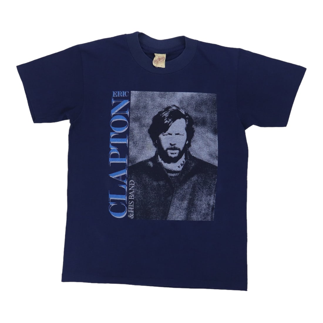 Vintage 1985 Eric Clapton Behind the Sun Concert Tee Blue Poly Cotton Medium (1 of 6)
