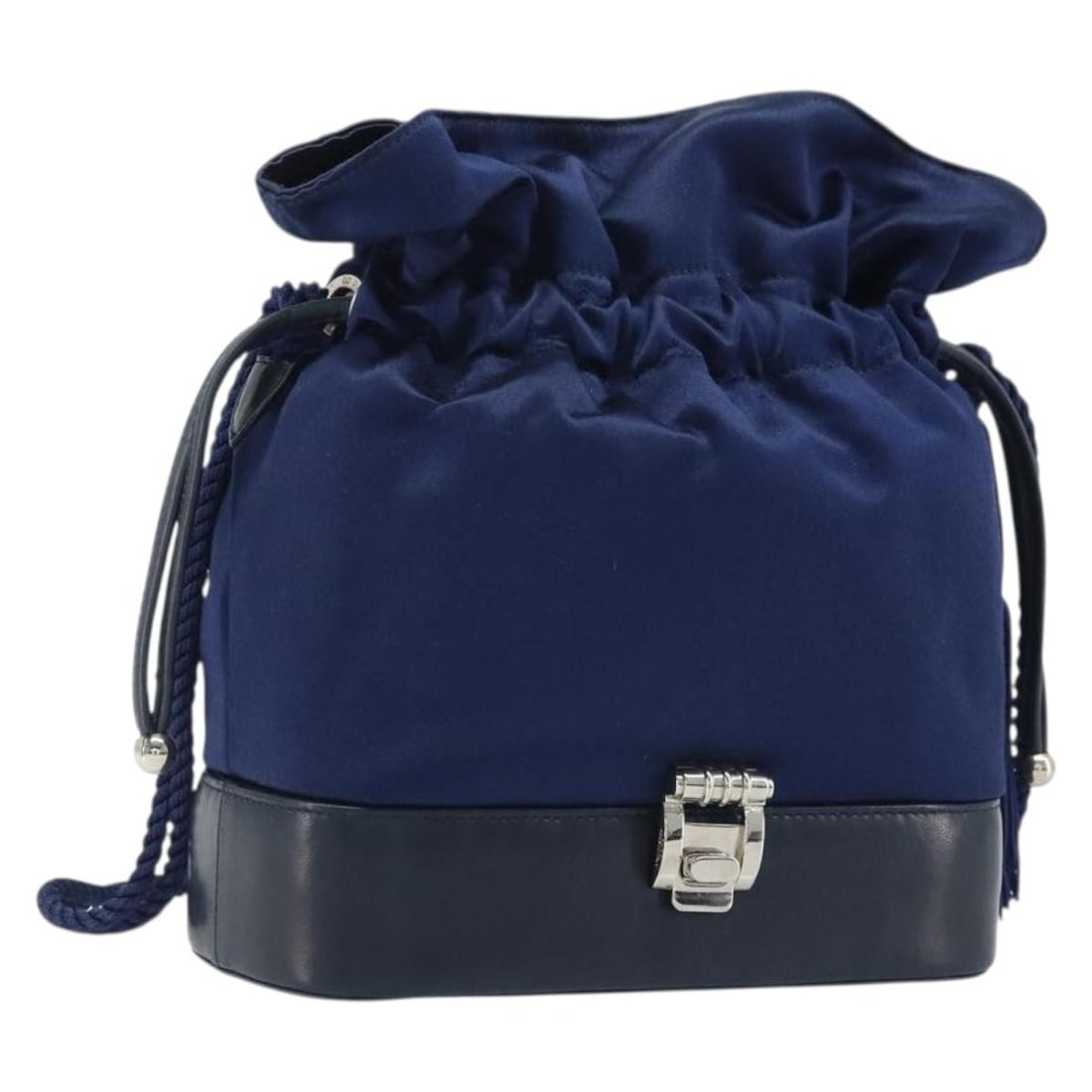 Gucci Navy Satin Shoulder Bag with Silver Accents for Women (1 of 18)