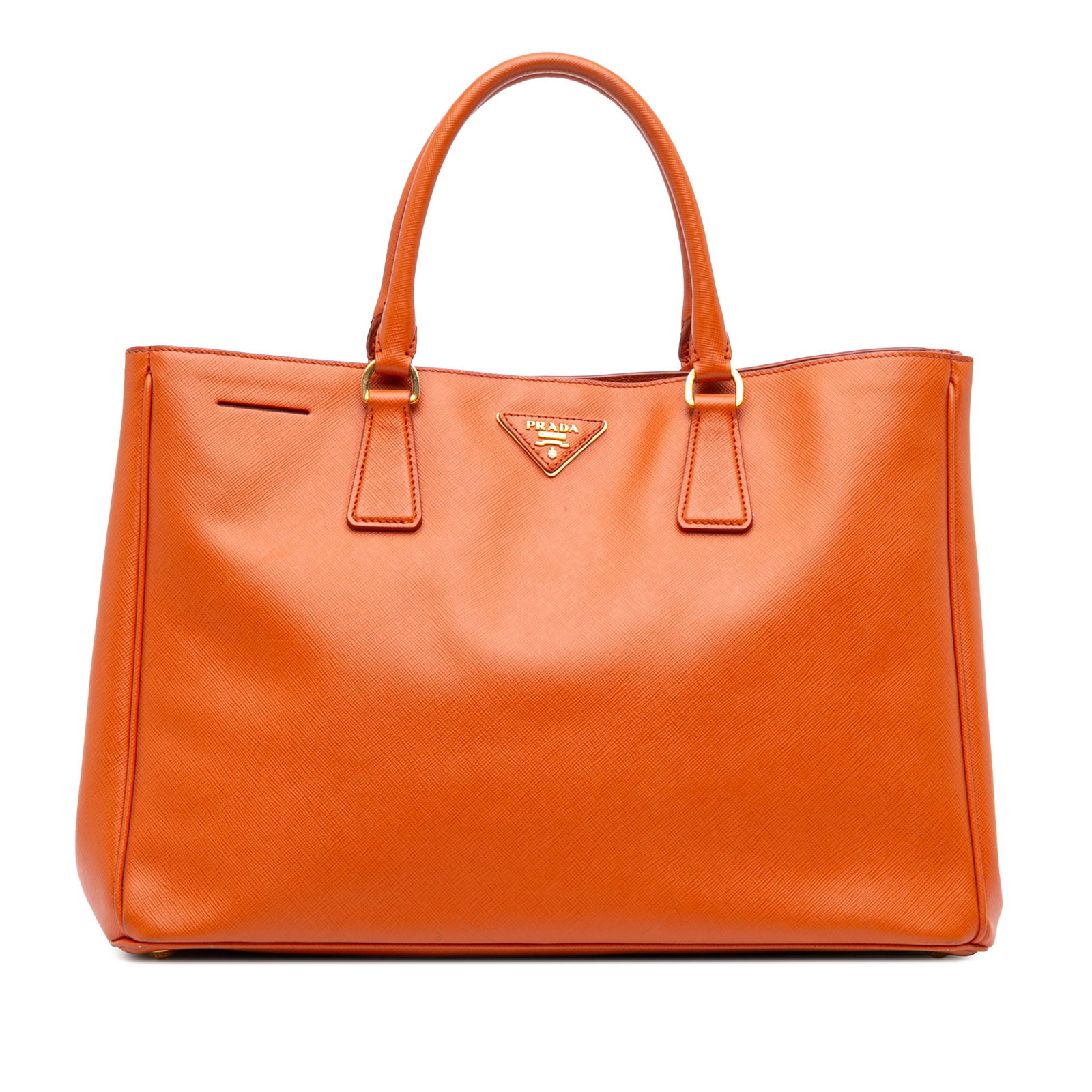 Prada Large Orange Saffiano Lux Galleria Tote Bag: Prada Large Orange Saffiano Lux Galleria Tote Bag The Prada Large Saffiano Lux Galleria Tote is a sophisticated and stylish bag crafted from high-quality saffiano leather. This tote features a spaciou