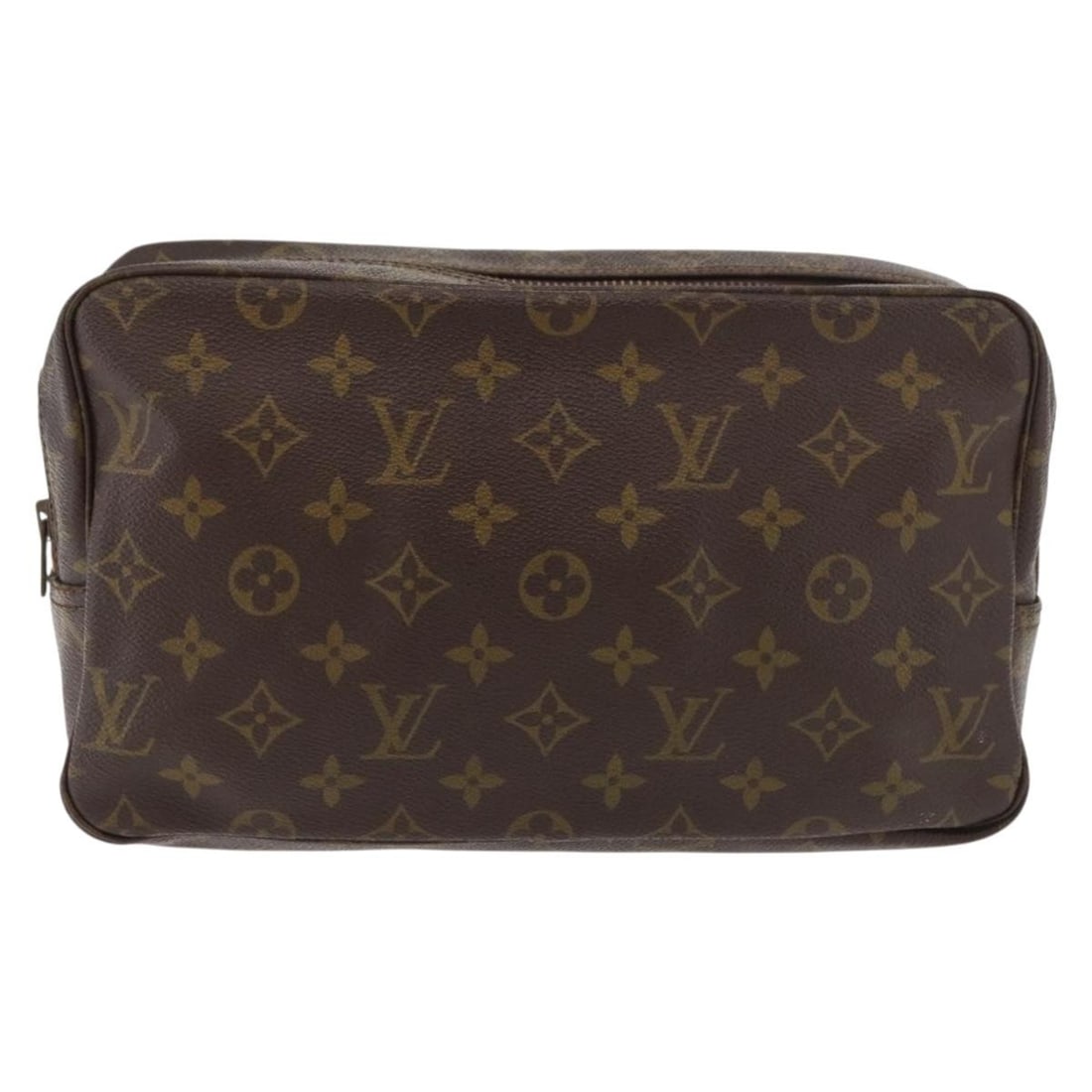Louis Vuitton Monogram Canvas Trousse Toilette Cosmetic Bag 28cm: Louis Vuitton Monogram Canvas Trousse Toilette Cosmetic Bag 28cm This Louis Vuitton Trousse Toilette is crafted from the signature monogram canvas in brown. Designed as a unisex toiletry pouch, it fea