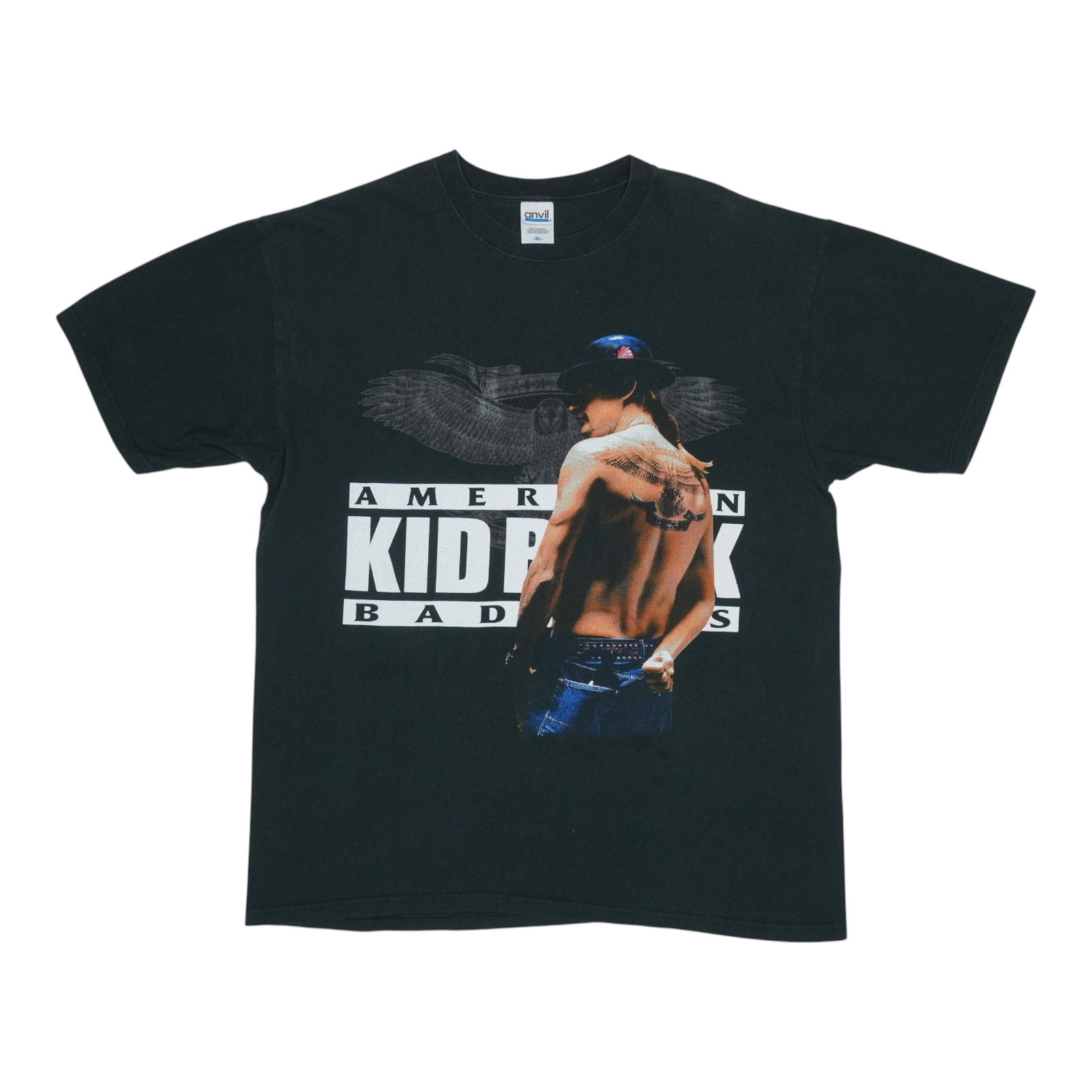 Vintage 2004 Kid Rock Tour T Shirt American Bad Ass Graphic Black XL: Vintage 2004 Kid Rock Tour T Shirt American Bad Ass Graphic Black XL This is an original vintage 2004 Kid Rock American Bad Ass Tour Shirt featuring both front and back graphics. Made from 100% cotton