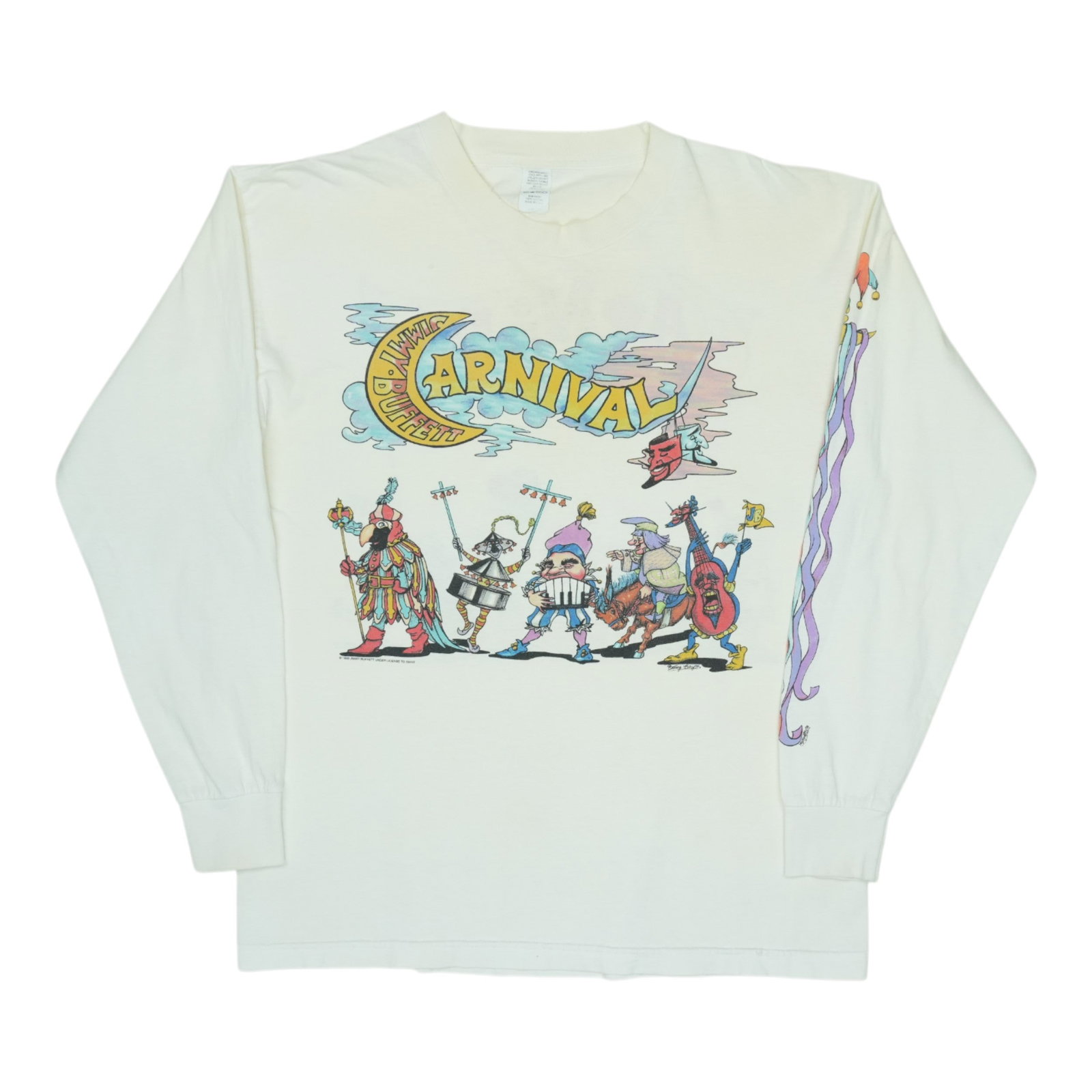 Vintage 1998 Jimmy Buffett Carnival Graphic White Long Sleeve Shirt (1 of 10)