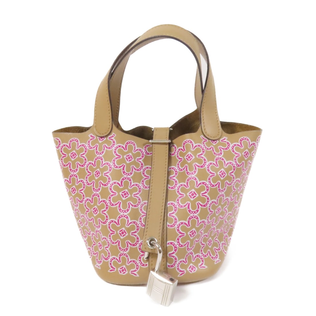 HERMES Micro Picotin Daisy 14 Handbag Swift Leather Brown: HERMES Micro Picotin Daisy 14 Handbag Swift Leather Brown Discover the exquisite HERMES Micro Picotin Daisy 14 Handbag, a perfect blend of style and functionality. Crafted from luxurious calfskin leat