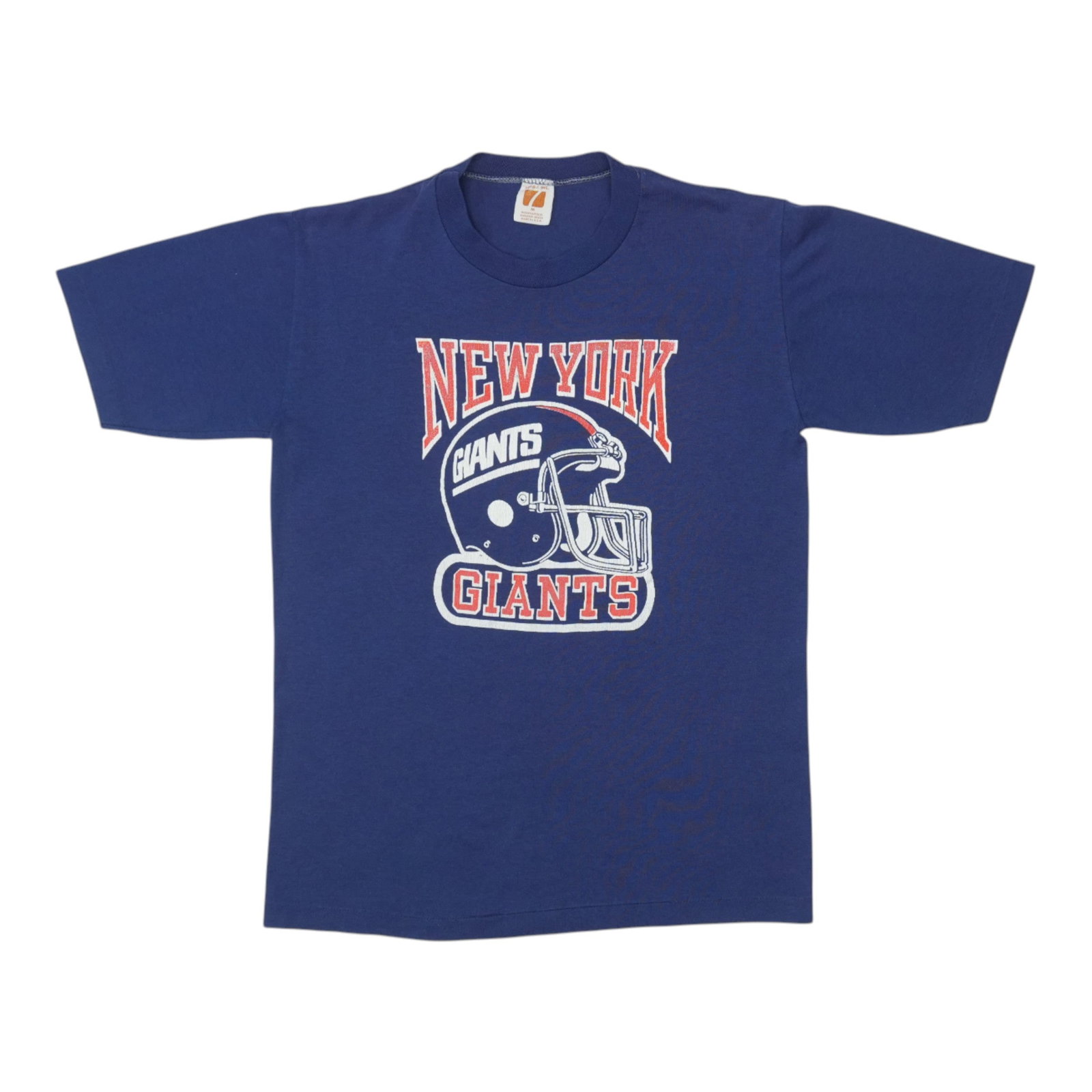 Vintage 1980s Blue New York Giants Poly Cotton Shirt Medium: Vintage 1980s Blue New York Giants Poly Cotton Shirt Medium This is an original vintage 1980s New York Giants shirt, not a modern reproduction. The shirt features a classic blue color with no back gra