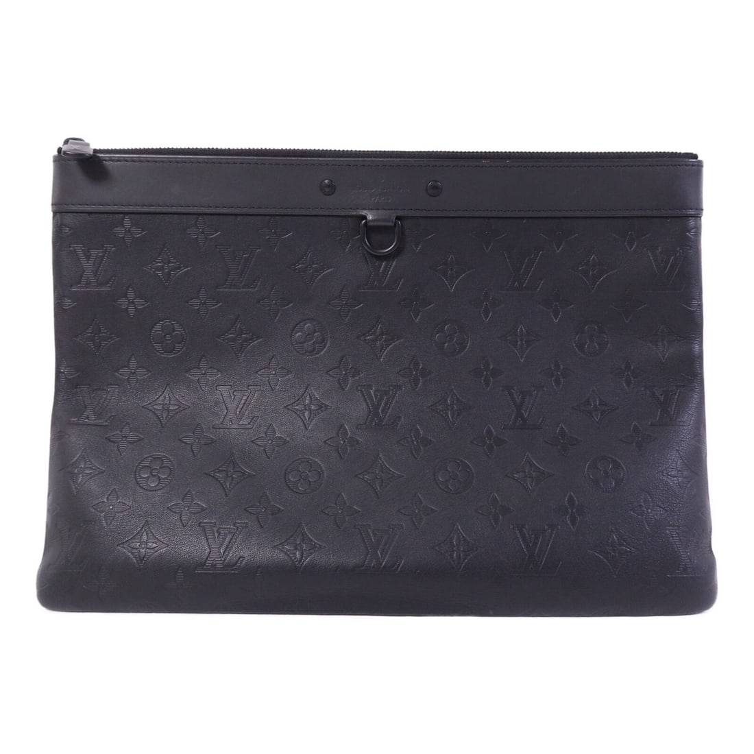 Louis Vuitton Pochette Discovery Monogram Shadow Black Calfskin Clutch Bag: Louis Vuitton Pochette Discovery Monogram Shadow Black Calfskin Clutch Bag The Louis Vuitton Pochette Discovery Clutch Bag M62903 features black calfskin leather in the signature Monogram Shadow patte