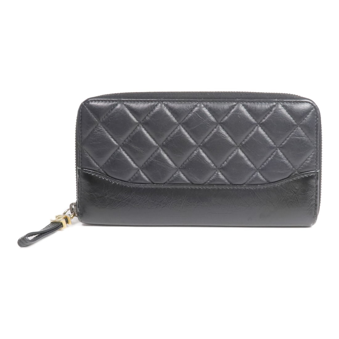 Black Calfskin Around Zip Long Wallet CHANEL CC A84405 (1 of 18)