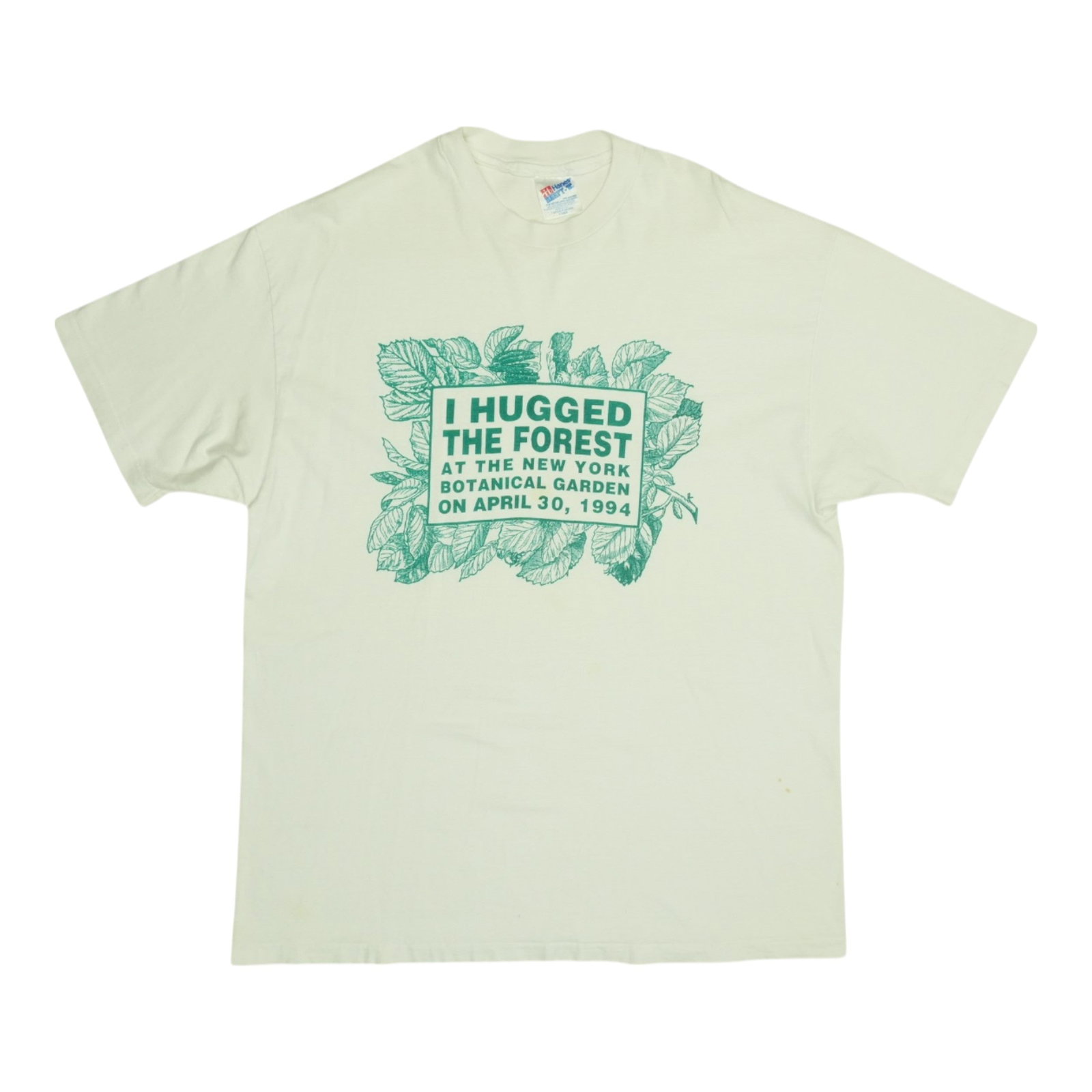 Vintage 1994 New York Botanical Gardens I Hugged The Forest White T Shirt: Vintage 1994 New York Botanical Gardens I Hugged The Forest White T Shirt This is an original vintage 1994 "I Hugged The Forest" shirt from the New York Botanical Gardens. The shirt is a true vintage 