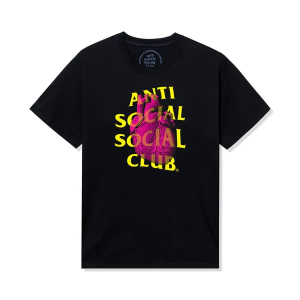 Small Big Pulse Black T Shirt by Anti Social Social Club: Small Big Pulse Black T Shirt by Anti Social Social Club This is an authentic Anti Social Social Club Big Pulse Black Tee in size Small. The shirt is un-used and in unworn condition, making it a great