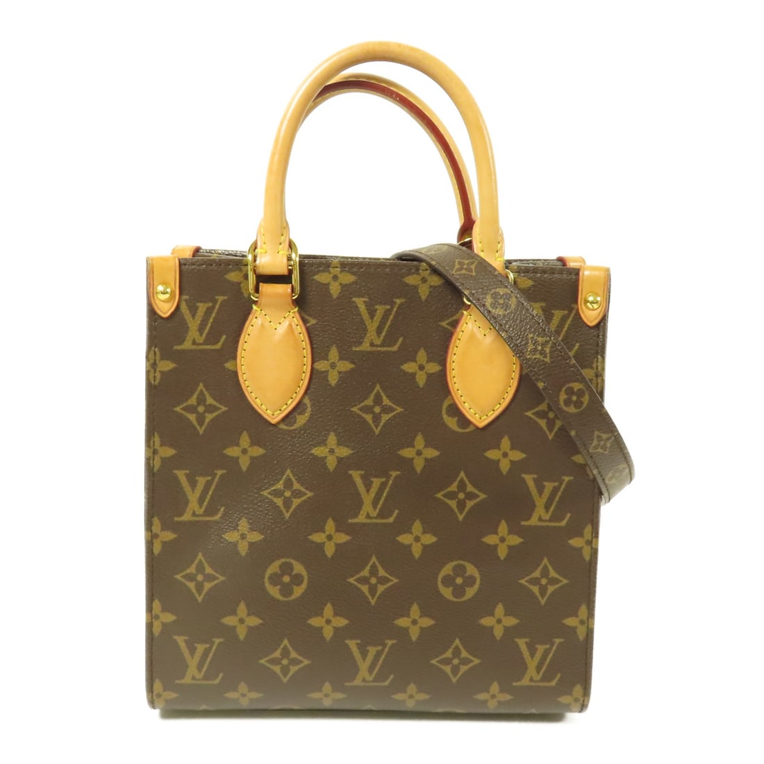 Louis Vuitton Sac Plat BB 2 Way Shoulder Bag Monogram Brown: Louis Vuitton Sac Plat BB 2 Way Shoulder Bag Monogram Brown This stylish Louis Vuitton Sac Plat BB 2 Way Shoulder Bag features a classic brown monogram design crafted from PVC coated canvas, ensuring 