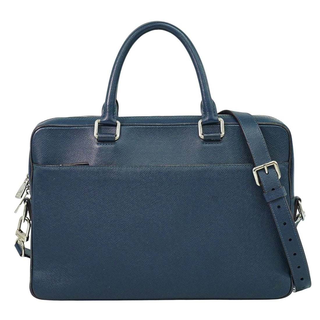 Louis Vuitton Navy Taiga Leather Porte-Documents Unisex Business Bag: Louis Vuitton Navy Taiga Leather Porte-Documents Unisex Business Bag The Louis Vuitton Porte-Documents Business Bag is crafted from navy Taiga leather and designed for unisex use. This business bag of