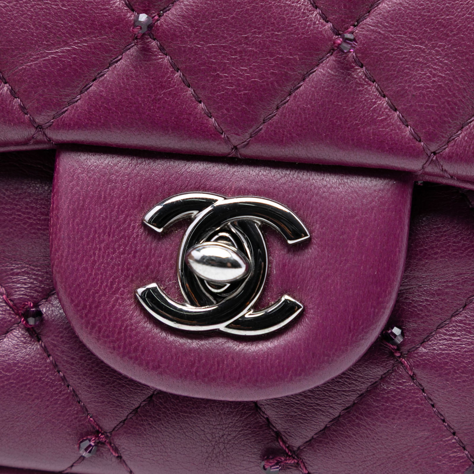 Chanel Extra Mini Rectangular Beaded Lambskin Crossbody Flap Bag - 6