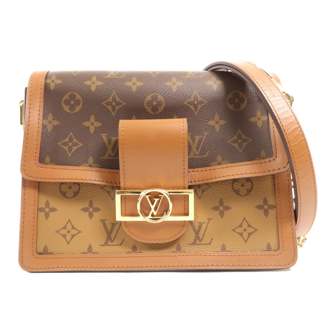 LOUIS VUITTON Dauphine MM Monogram Reverse 2 Way Shoulder Bag GHW M44391: LOUIS VUITTON Dauphine MM Monogram Reverse 2 Way Shoulder Bag GHW M44391 This stylish Louis Vuitton Dauphine MM 2 Way Shoulder Bag combines functionality and luxury, making it a perfect addition to an