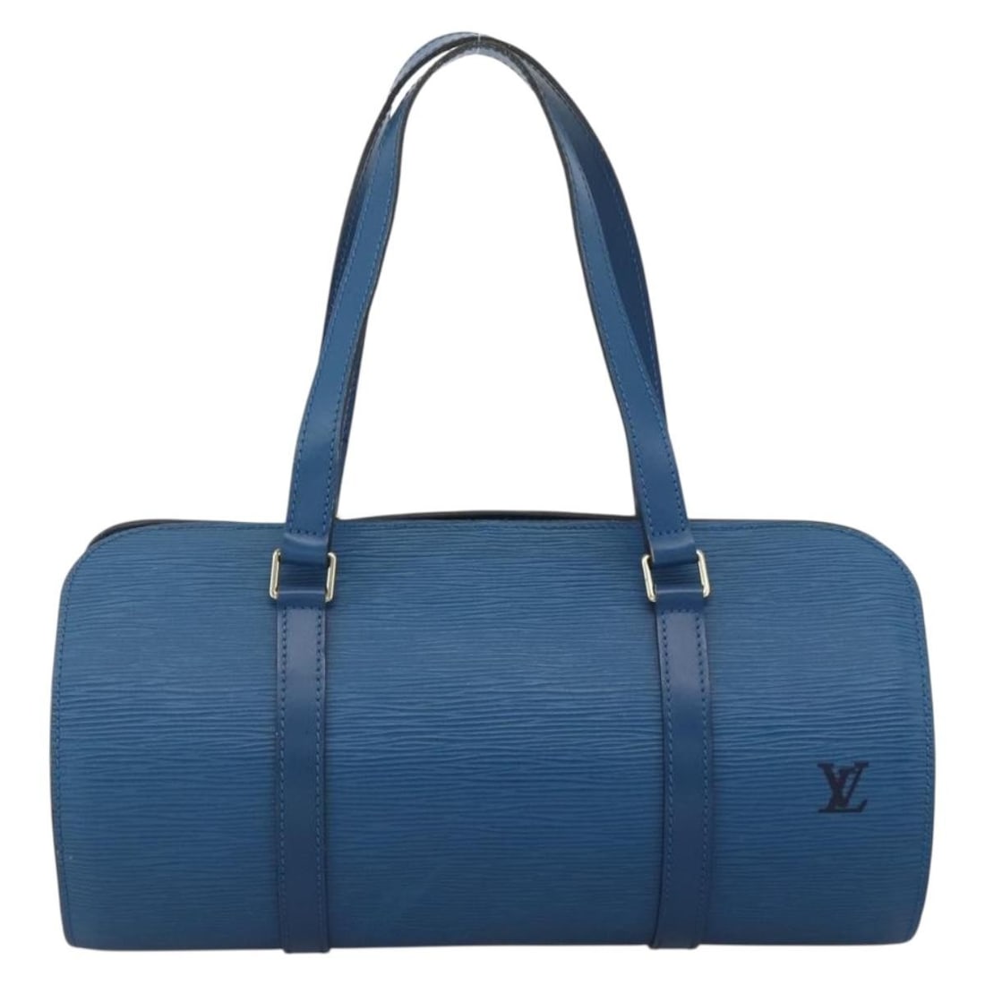 Louis Vuitton Blue Epi Leather Soufflot Bag France 31cm: Louis Vuitton Blue Epi Leather Soufflot Bag France 31cm This Louis Vuitton Soufflot handbag features blue Epi leather and is designed for women. It has a structured silhouette with a spacious interior